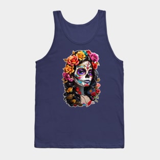 Sugar Skull girl, Dia de los Muertos Tank Top